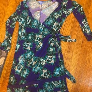 Vera Wang printed wrap dress